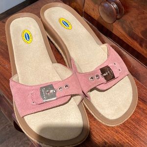 Dr Scholls Pink Suede Heaven Clog Sandal Size 8